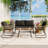 4-Piece Outdoor Patio Conversation Set with Cushions, for Garden, Backyard, Poolside-582702278