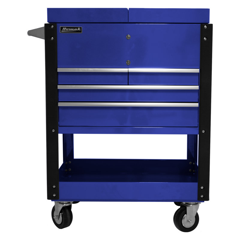 30.25'' W 5 -Drawer Steel Bottom Rollaway Chest with Wheels, Blue