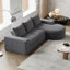 Canapé modulaire incurvé en chenille de 99 pouces avec méridienne, canapé modulaire en forme de L avec sièges profonds, canapé modulaire en chenille pour le salon et la chambre à coucher, aucun assemblage requis-1303936392