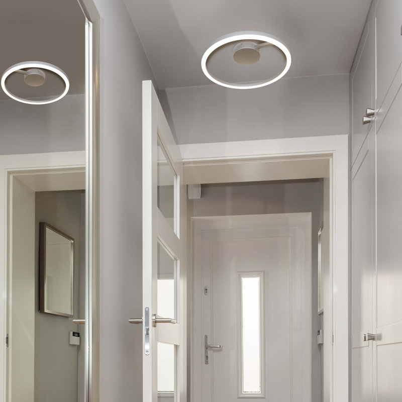 Zuben 20" Satin Nickel Modern LED Drum Ceiling Light