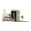 Armoire 3 portes avec 2 tiroirs, grain de bois gris, finition de grain de chambre moderne-1015904726