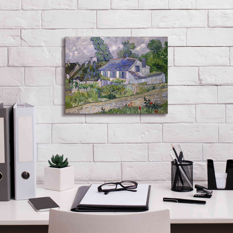 «Homes At Auvers 2» par Vincent Van Gogh, art mural sur toile giclée, H 12 po x l 16 po x P 0,75 po