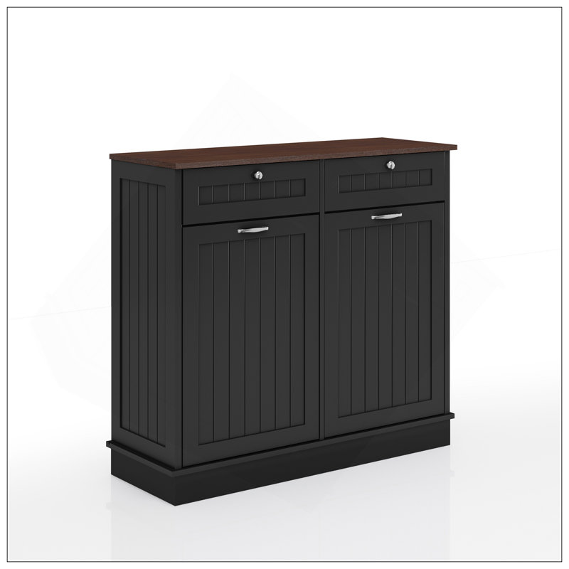 40 po X P 14 po P 36 po Armoire de cuisine noire à 2 tiroirs avec base H inclinable