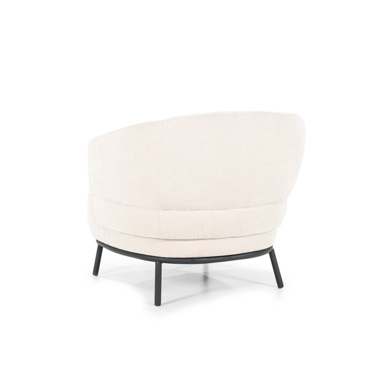 Swivel Barrel Chair, Beige Polyester