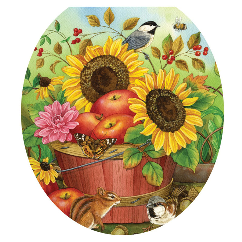 Décalcomanie de siège de toilette Fall Basket, Rond