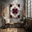 Toile, design luxueux et élégant mettant en vedette des roses bourgogne profondes, art mural délicatement encadré de losanges-122023182