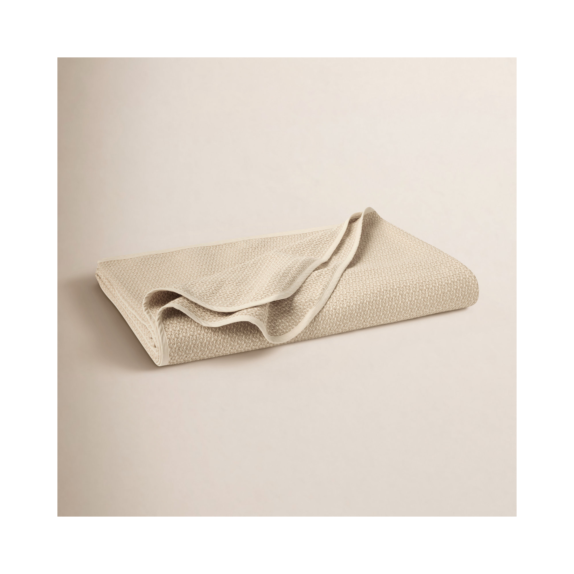 Cotton Honeycomb / Waffle Throw Blanket, Undyed Oyster, 66" W x 90" L