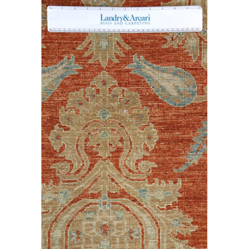 Tapis orange / persimon / chameau nouvel âge 6 pi 8 po x 9 pi 9 po