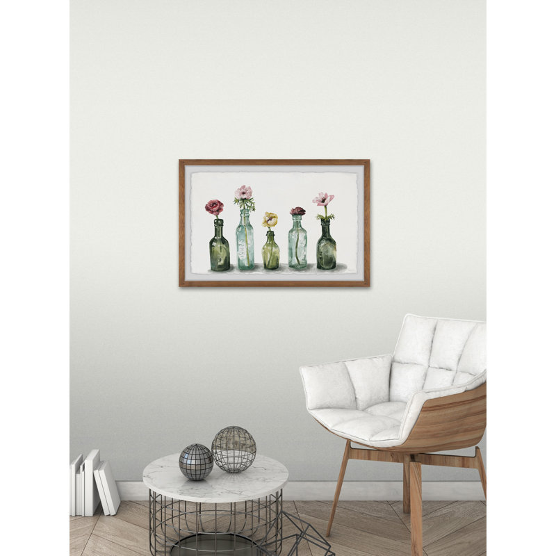Flower in a Bottle by Parvez Taj - 1 Piece Single Picture Frame Painting, 20 cm H x 30 cm W