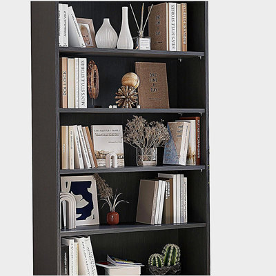 5 Tier Bookcase Modern Wood Bookshelf