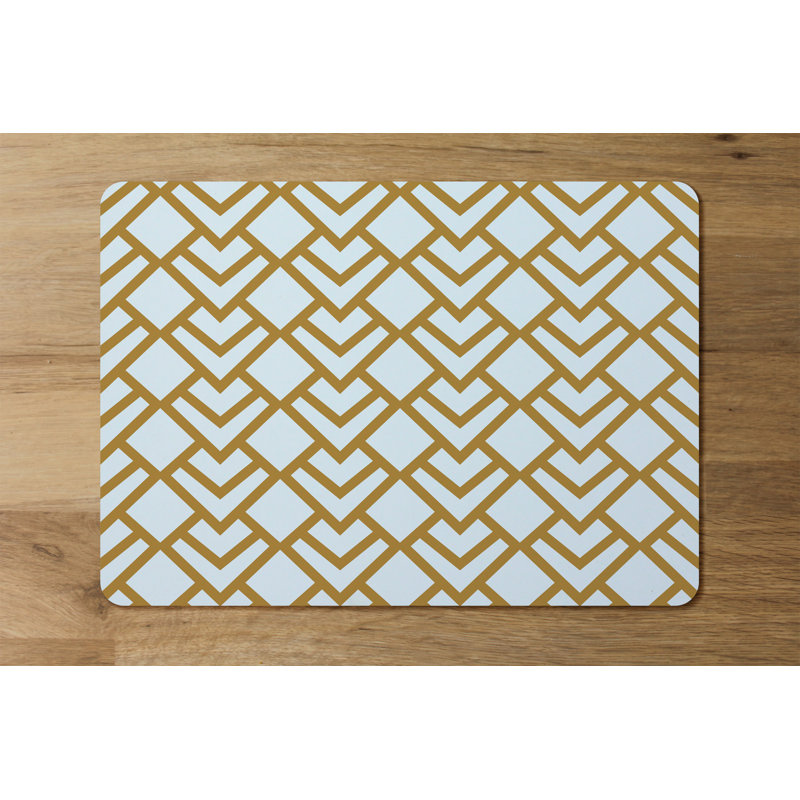 Verlyn Polyester-Coated Hardboard Geometric Rectangle Placemat
