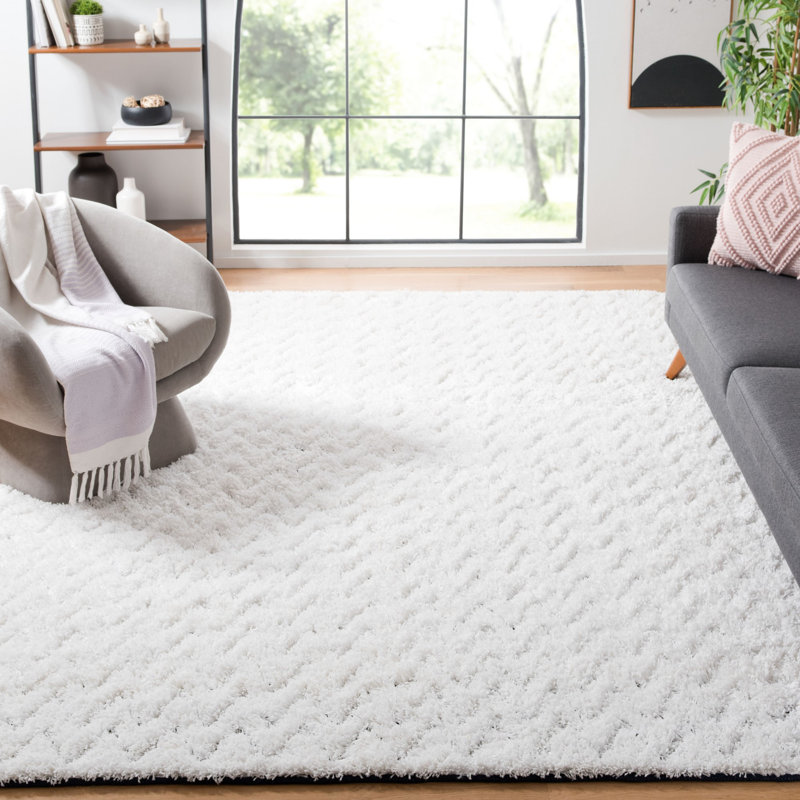 Tapis ivoire / bleu marine Deuk 326, Rectangle 8 pi x 10 pi