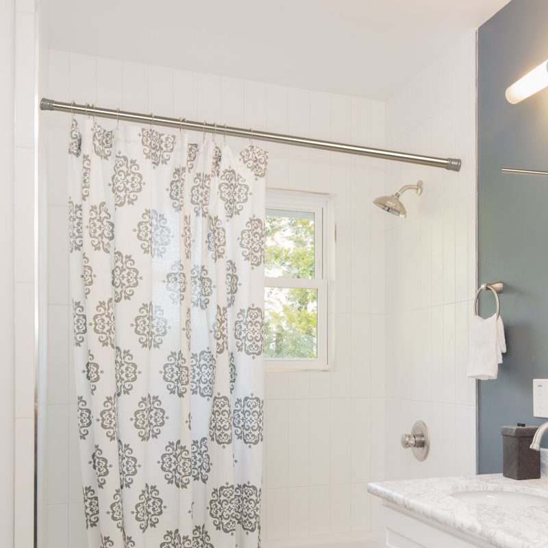 Adjustable Straight Tension Shower Curtain Rod, Chrome