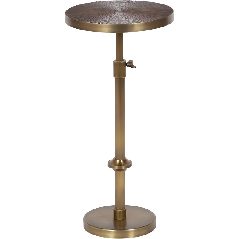 Table piédestal à hauteur ajustable avec motif Sunburst en relief anglais
