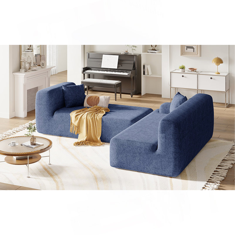 Grand canapé modulaire moderne en forme de L pour salon, chambre à coucher, salon, combinaison libre 2 pièces, style simplifié