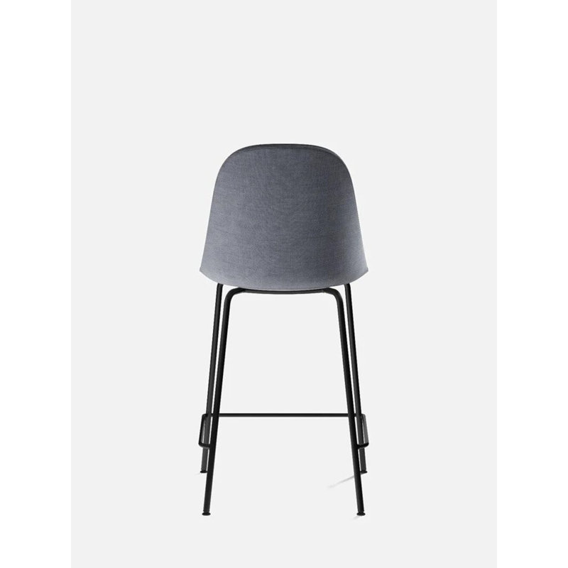 Harbour Upholstered Bar Stool with Metal Frame, Dakar 0842 Black Genuine Leather, Bar Stool (28.7" Seat Height)