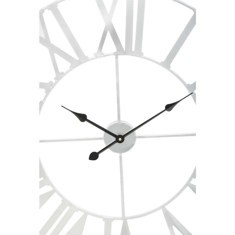 Exline Metal Wall Clock, Silver