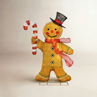 50" Pre-Lit Outdoor Gingerbread Man Decor