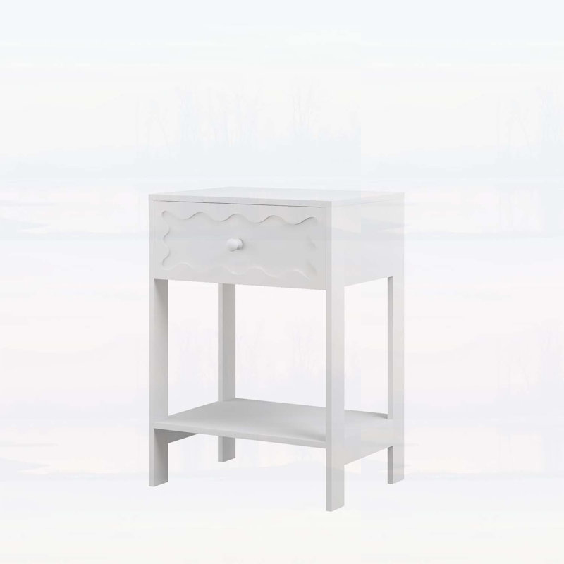 Modern Wave Pattern End Table for Small Spaces