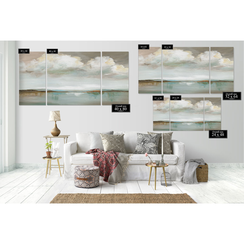 « big sky », reproduction d’image multi-pièces de qualité supérieure sur toile, H 32 po x l 64 po x P 1,5 po