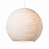 Scraplights Large Globe Recycled Cardboard Pendant Light - Sun