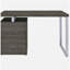 Bureau réversible à 3 tiroirs gris patiné-421116909