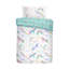 Rainbow Unicorn Aqua Blue/White/Pink 132 TC Reversible Duvet Cover Set-65549503