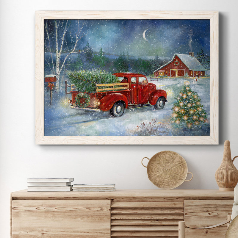 Livraison de Noël - Cadre photo, reproduction d'art sur toile, H 37,5 po x l 27,5 po x P 1,5 po, Blanc
