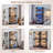 Farmhouse Display Cabinet with Glass Doors, Curio Cabinet with 3-Color LED Motion-Sensor Light (Black)-126679369