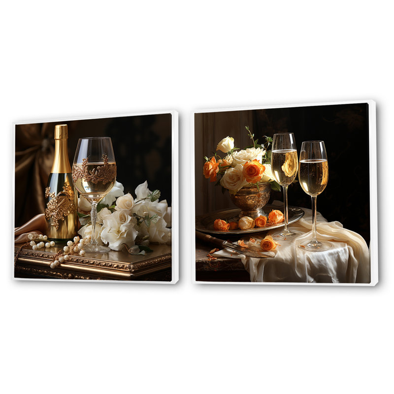 «Classic Elegance», 2 pièces, Cadre flottant blanc, H 36 po x l 73 po