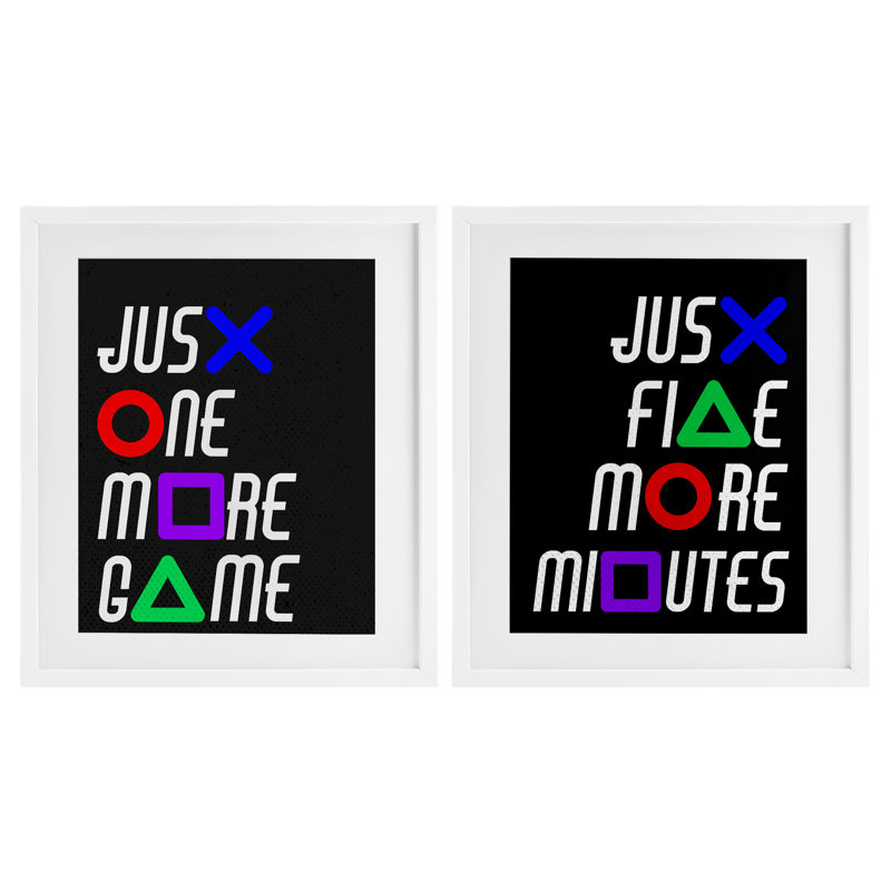Ensemble de 2 jeux sous-verres Gamer, H 21 po x l 17 po, Cadre blanc côtier