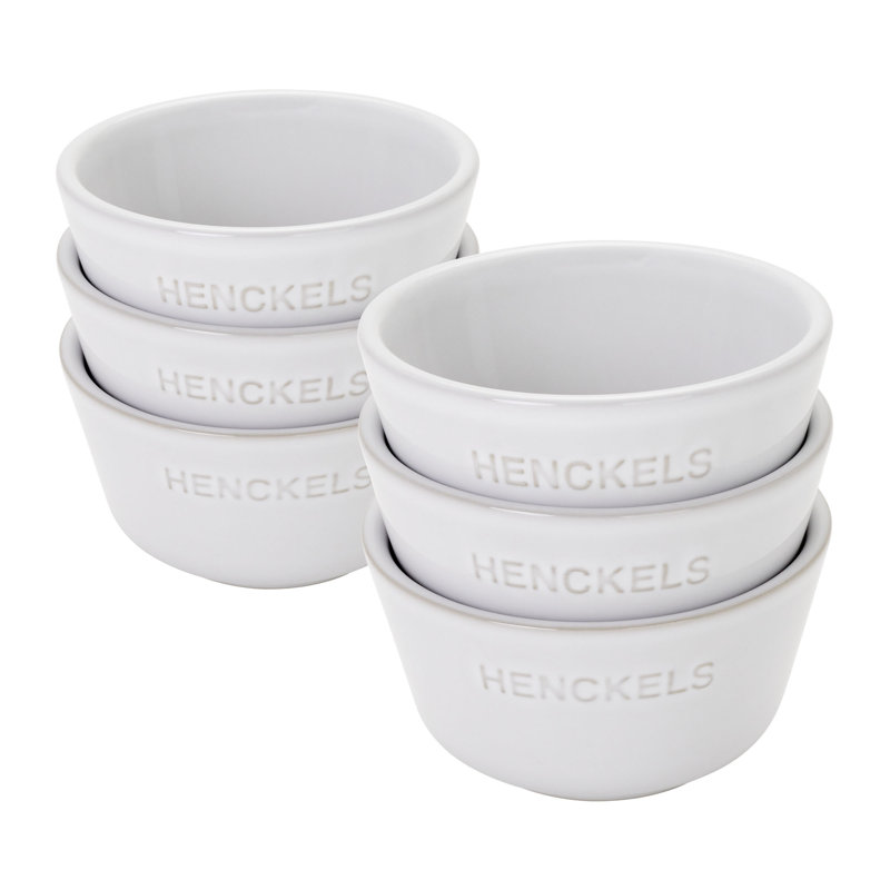 Ceramic 6 Piece Round Bakeware Set, White