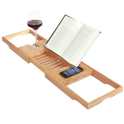 Miluse Freestanding  Extendable Bamboo Bath Caddy