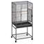 Cage à oiseau plate en fer forgé 24,6 x 16,7 x 53,9 po avec plateau d'alimentation et roulettes
