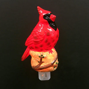 Veilleuse rouge en forme de cardinal