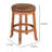 Marv Swivel Counter Stool Set of 2 | Faux Leather Seat | Rustic Oak Brown Mahogany Wood-105906608