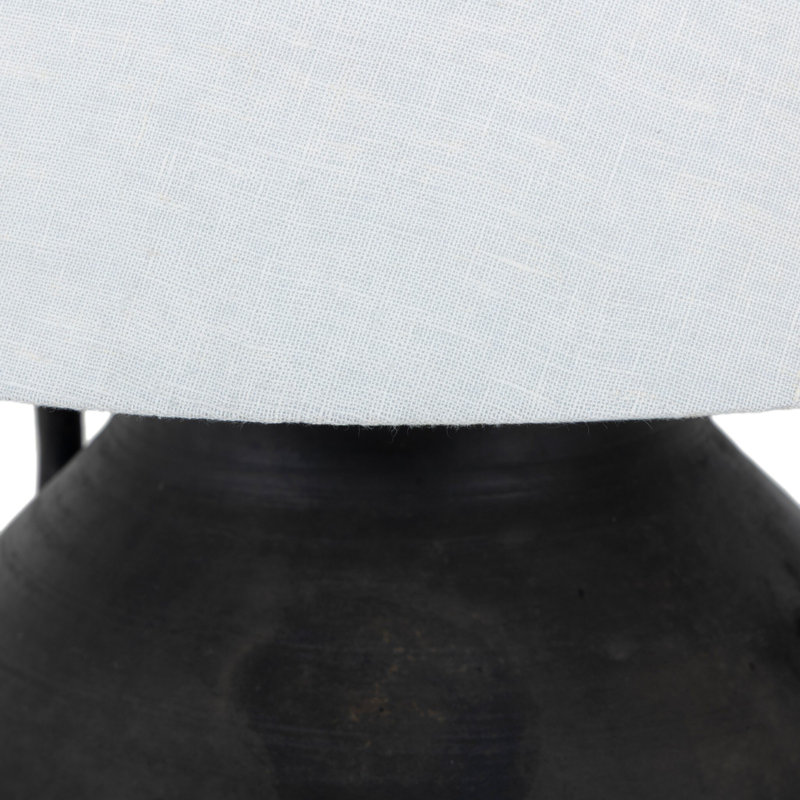 Atrani Table Lamp, Aged Black Terracotta