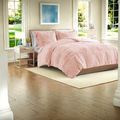 Luxueux ensembles de literie en fourrure à poils longs, édredon en polyester et taies décoratives pour une maison confortable
