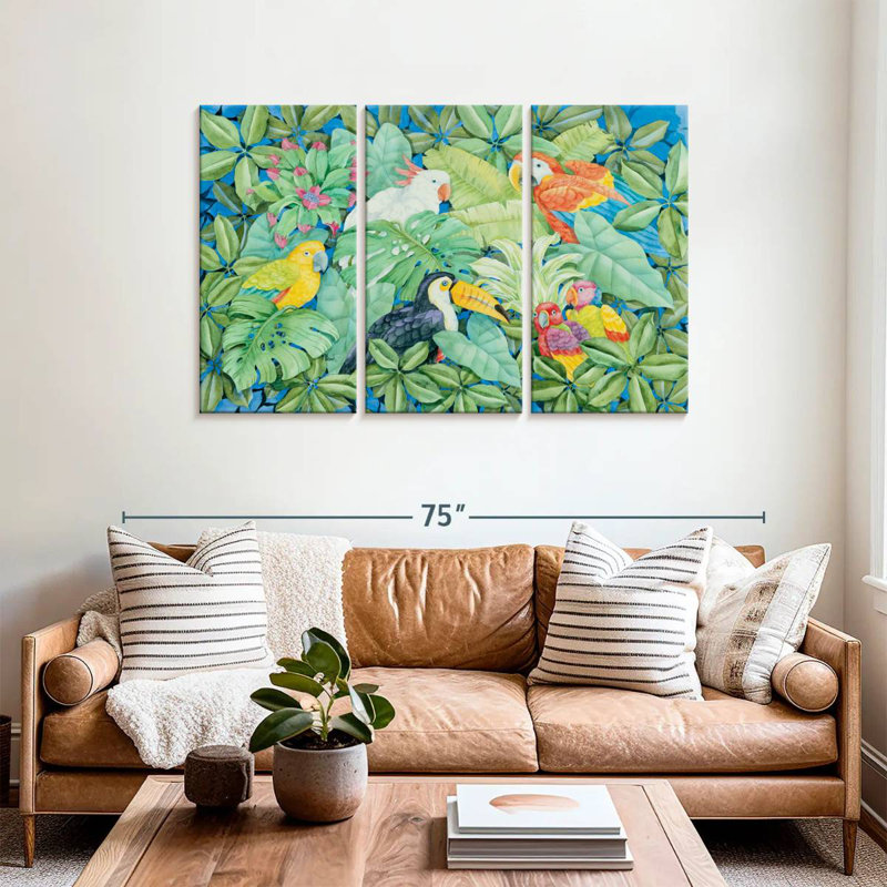 Brampt Varied Tropical Birds, 36" H x 57" W