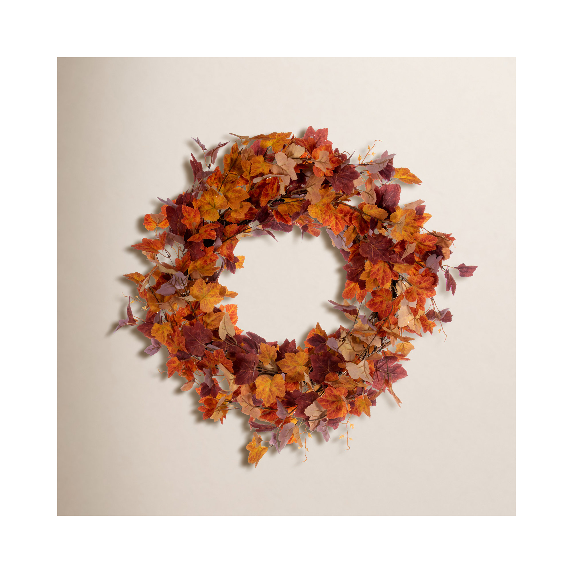 22'' Thanksgiving Faux Maple Polyester Wreath