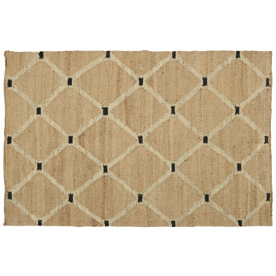Aurbree Geometric Kilim Jute and Hemp Rug