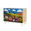 Buffet buffet avec rangement en feutre coloré à fleurs vibrantes avec 2 portes pour le salon et la cuisine
