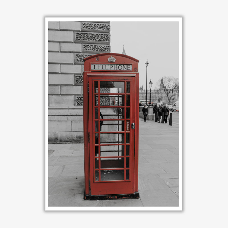 London Phonebox - Print, No Frame, 42 cm H x 30 cm W x 1 cm D