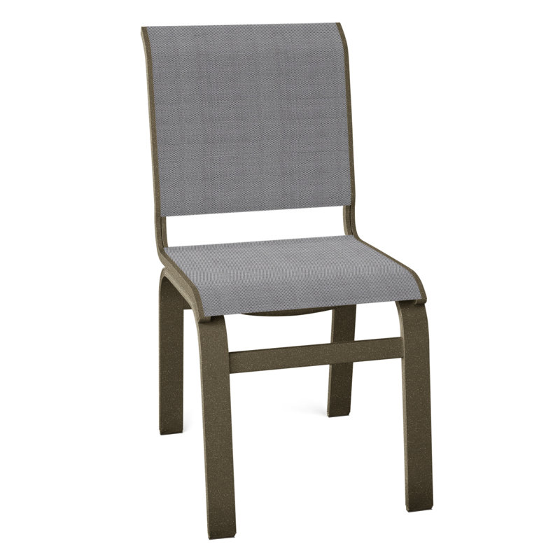 Chaise d'appoint de salle à manger Hiraku, Titane Sunbrella®, Bois de plage texturé