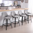 Alonsa Modern Industrial Swivel Upholstered 25.6'' Linen Counter Stool With Metal Frame(Set of 4)