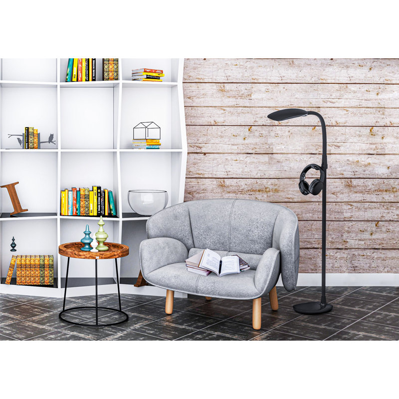 62'' Black LED Task Floor Lamp