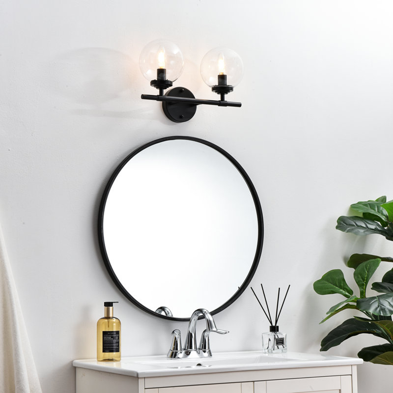 Éclairage pour meuble-lavabo à 2 lumières à intensité variable, Noir, Transparent