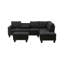 Canapé modulaire en L avec porte-gobelet en forme de L - Noir-Droite-131519060-131519063-131519064