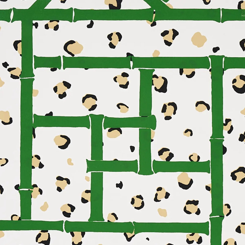 Papier peint Schumacher x Cristina Buckley, Vert / ivoire