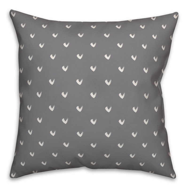 Polka Dots Reversible Throw Pillow, 20" x 20", Gray Geometric 4